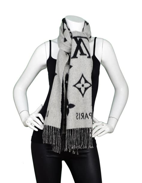 black and gray louis vuitton scarf|Louis Vuitton wool scarf.